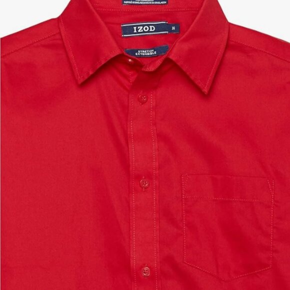 IZOD Boy's Long Sleeve Button Down Collared Dress Shirt - Tango Red - XL - NWOT - Picture 1 of 1